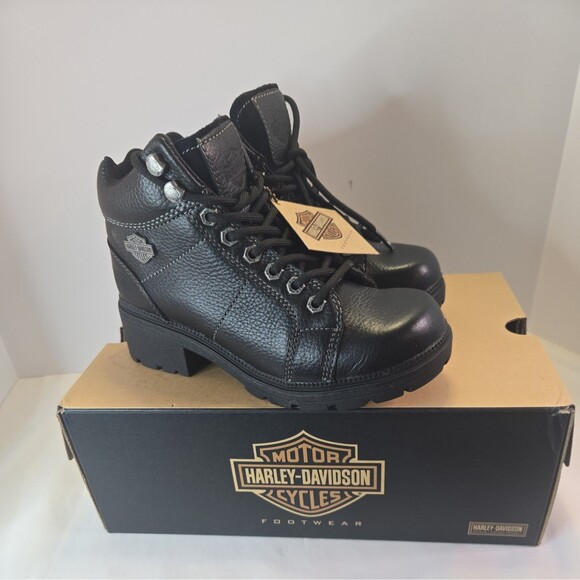 Harley-Davidson Shoes - Harley Davidson Women’s Tyler Ankle Boots 84280 Black Leather Size 5.5